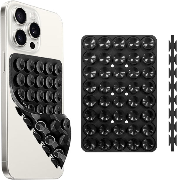 Silicone Suction Cup Phone Case Mount, Double Sided Hands-Free Strong Grip Holder for Selfies and Videos