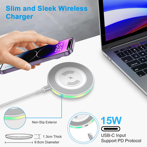 15W Pixel Wireless Charger, Fast Wireless Charging Pad for Google Pixel 9 Pro XL 8a 8 Pro 7a 7 Pro 6 Pro 5 4XL, Phone
