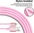 cugunu iPhone Charger, 5 Pack 3/3/6/6/10FT Apple MFi Certified USB Lightning Cable Nylon Braided Fast Charging Cord Compatible for iPhone 14/13/12/11/X/Max/8/7/6/5/SE/Plus/iPad - Pink by cugunu