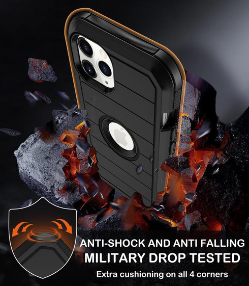 Shop iPhone 11 Pro Case (5.8") - Rugged Black Holster with Built-in Screen Protector & Military Grade Drop Protection.