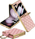 Miimall Leather Case with Ring for Samsung Z Flip 5 5G, Pink, Back Screen Protector + Metal Ring Holder Kickstand