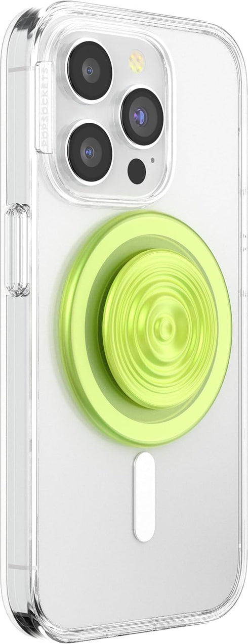 PopSockets Phone Grip Compatible with MagSafe, Wireless Charging Compatible Phone Holder - Ripple Iridescent Absinthe