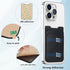Phone Wallet Stick on, 2Pack Leather Credit Card Holder for Back of Phone Case, Double Pocket Sticker for iPhone,