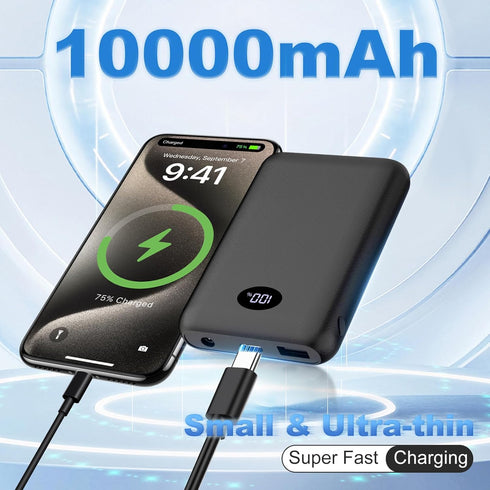 FERNIDA 10000mAh Pack 7.4V 5V/9V/12V Battery for DC Heated Vest, Pants, Shirt, Power Bank Type-C in&Out with Digital