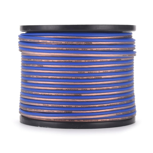 Orion Cobalt S16300PB 16 Gauge AWG High Powered Car Speaker Wire Roll, 300-Ft Blue/Clear