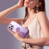 IDweel iPhone 15 Pro Max Case: 2-in-1 Shockproof with Screen Protector, 360° Ring Holder, Camera Lens Protector, Purple.