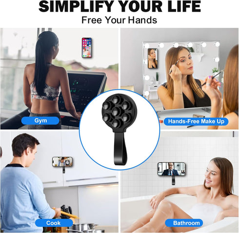 Silicone Suction Phone Case, Magnetic Suction Cup Phone Mount, Sticky Phone Suction Grip for Selfies and Videos,