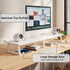 TEAMIX 42 inch White Monitor Riser for 2 Monitors, Wood Desktop Dual Stand with Metal Legs, Computer Shelf, White