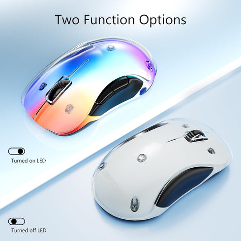 memzuoix 2.4G LED Wireless Mouse - Rechargeable Ergonomic Mouse with Detachable Cover, 1200 DPI
