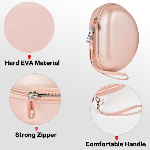 Extra Large Headphone Case for TOZO HT2, Beats Studio Pro, Beats Solo3, Picun P26, Elecder i39 and More - Rose Gold