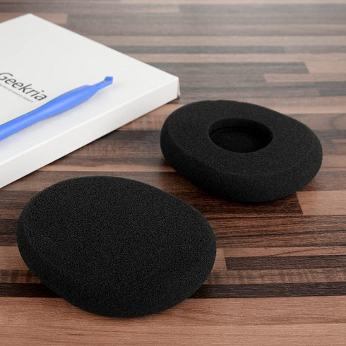Geekria QuickFit Foam Replacement Ear Pads for Logitech H800 Headphones, Black Ear Cushions, Earpads, Repair Parts