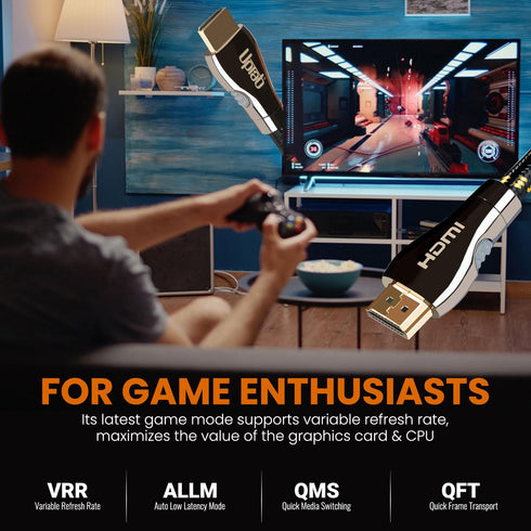Certified HDMI Cable 6FT (HDMI 2.1 10K 8K) Ultra High Speed HDMI HDR 48Gbps eARC VRR Dolby Atmos Vision for PS5 Xbox