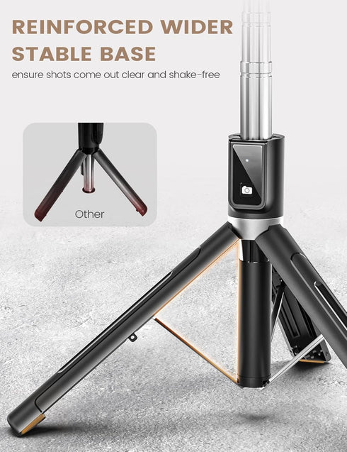 Selfie Stick Phone Tripod with Remote, Portable 5 in 1 Selfie Stick Phone Tripod, Wireless Selfie Stick Tripod for Cell Phone Compatible with iPhone 15/14/13 Pro Max Gopro Android