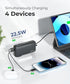 3-in-1 Power Bank 10,000mAh with Built-in USB-C Cable, Fast Charging, Foldable AC Wall Plug for iPhone 16/15, Galaxy