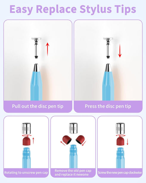 DAXINGXING Touchscreen(2Pcs),2-in-1 Stylus Pen for Heavier Octagonal Retro Stylus,Suitable Stylus Pen