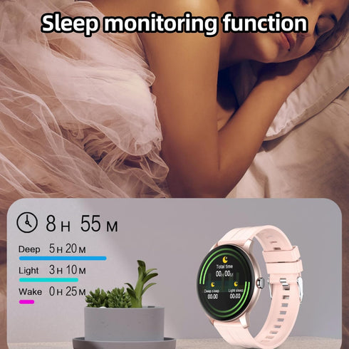Smart Watch 1.3” for Women, Fitness Tracker with 100+ Sport Modes, IP67 Waterproof, Pink Silicone Strap