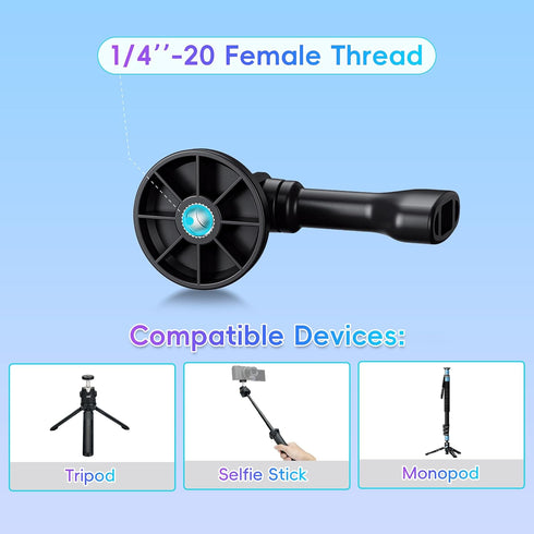 JJC 1/4"-20 Tripod Mount Adapter - Compatible with GoPro Hero 12 11 10 9 8 7 6 5, DJI Osmo Action 4 3