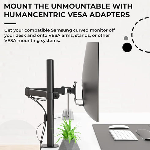 HumanCentric VESA Mount Adapter Compatible with Samsung Curved Monitors U32R590, U32R590C, U32R592, U32R591