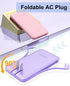 miisso Ultra Slim 10000mAh Power Bank - Built-in Cables, Foldable AC Wall Plug, Pocket Size USB C Portable Charger,