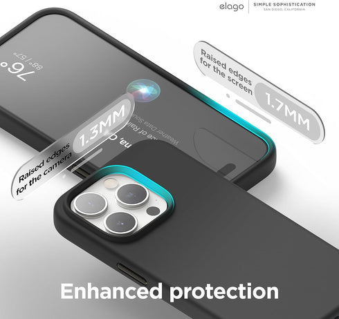 elago Magnetic Silicone Case for iPhone 15 Pro, 6.1 Inch Compatible with All MagSafe Accessories - Black