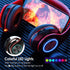 2022 Wireless Bluetooth Headphones, Colorful LED Lights Over Ear Foldable Headset with Built-in Microphone