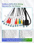 20Pin 4G Android Car Stereo RCA Wiring Harness Adapter with SIM Card Slot, Mic Jack, Audio Input/Output Cable