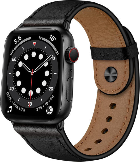 OUHENG Compatible Apple Watch Band 42mm/41mm/40mm/38mm, Genuine Leather Replacement Strap for iWatch SE2 Series 10-1