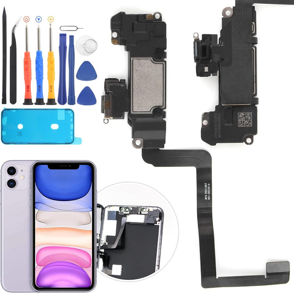 YWLRONG Earpiece Speaker Replacement for iPhone 11 with Light Proximity Sensor Flex Cable