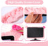 2 20''-29'' Remagr Pcs Kawaii Computer Monitor Cover with Cat Ear Design, Furry Cute Pink Monitor Dust Cover Protector