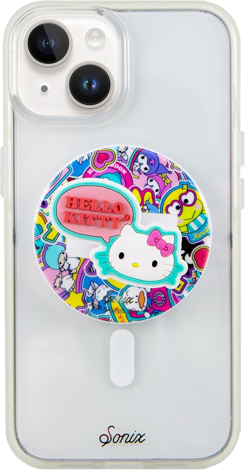 Sonix Magnetic Phone Grip, Removable Silicone Ring Loop Holder - Compatible with MagSafe | Hello Kitty Stickers