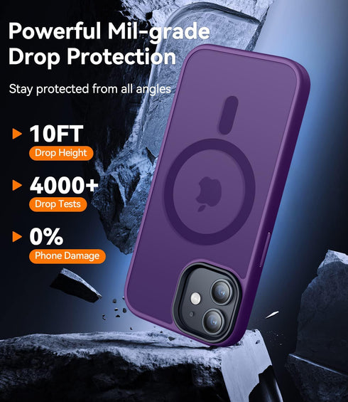 CANSHN Magnetic iPhone 11 Case, Compatible with MagSafe, Translucent Matte, Slim Thin Shockproof Bumper Cover, 6.1