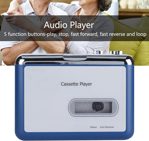 Portable Bluetooth Cassette Player, Auto Reverse Walkman Tape Recorder with Headphone Speaker Output
