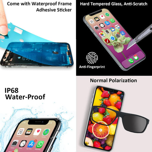 Brinonac iPhone XR LCD Screen Replacement Kit - 6.1 inch 3D Touch Display Digitizer Frame Assembly with Repair Tools,