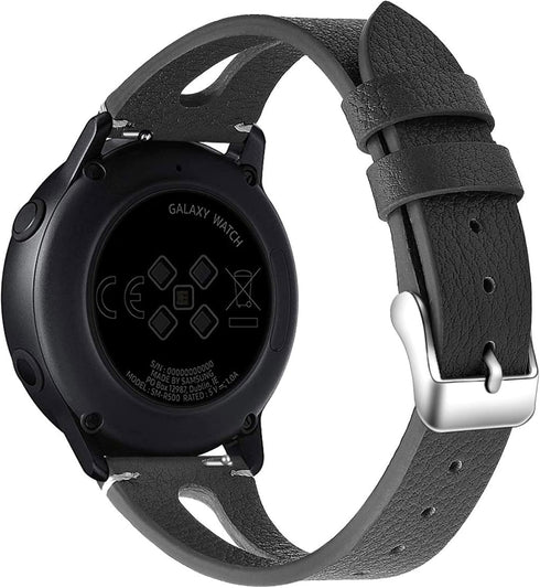 ID208 Plus Smart Watch Band, Lamshaw Slim Vintage Leather Strap Replacement for Quican ID208 Plus Smart Watch