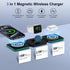 Magnetic Wireless Charging Station for iPhone MagSafe Charger, 3 in 1 Foldable Charger Dock for Travel, Wireless