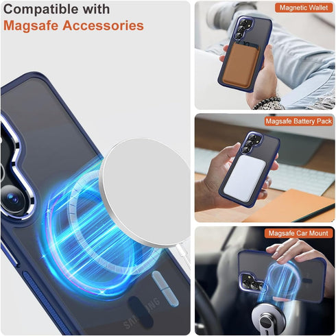 Samsung Galaxy S23 FE Case, Compatible with Magsafe, Dual Color Design Shockproof Protection with Anti-Slip Strip,