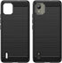 Shockproof Carbon Fiber Jacket Phone Case for Nokia C110, Scratch Resistant Soft TPU, Black