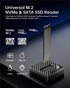 SUITOK M.2 10Gbps M2 22110 2280 2260 2242 2230 NVMe SATA SSD Reader with Storage Box, to USB A to C Adapter