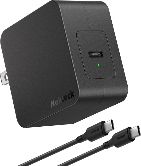Nekteck 60W USB C Charger, PD 3.0 Fast Charging, Foldable Plug, Compatible with MacBook Air/Pro, iPhone 15