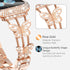 Wingle for Rose Gold Apple Watch Bands 45mm for Women, iWatch Series 8 7 Butterfly Diamond Bracelet Rhinestone Crystal Strap Stainless Steel Metal Band with Bling Screen Protector Case Dressy Chain,45