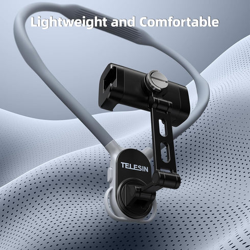 Neck Phone Holder POV/Vlog Mount, Hands-Free Phone Neck Holder with Clip and Chest Strap for Video Recording