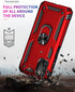 Samsung Galaxy A03S Case, Red - Military Grade 16ft Drop Tested, HD Screen Protector, Magnetic Ring Holder, Kickstand.