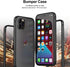 Eastcoo Slim Metal Bumper Case for iPhone 12 12 Pro, Metal Bumper Cover with Soft TPU Inner, Black