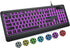 Luzarriba Backlit Computer Keyboards, Wired USB LED Keyboard with 7 Colors Backlight, Plug