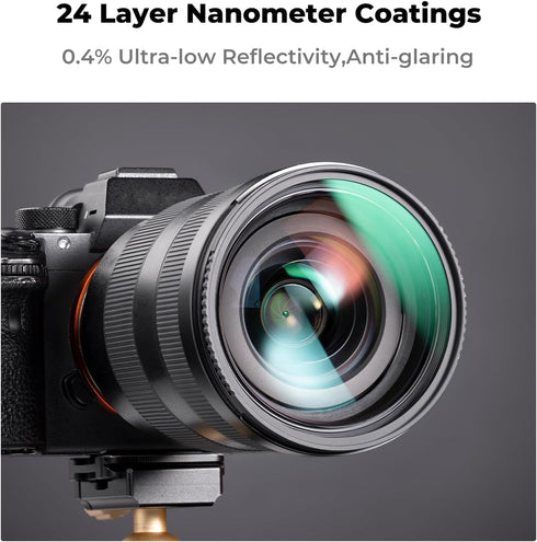 K&F Concept 52mm CPL MCUV ND1000 Lens Filter Kit, Waterproof Polarizing + UV Protection + Fixed Neutral Density