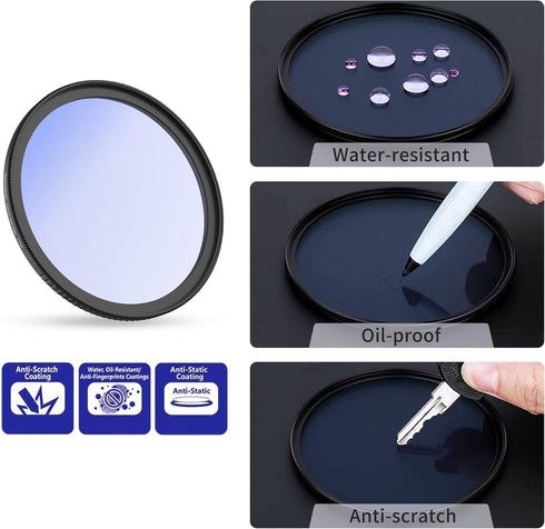 PROfezzion 52mm Light Pollution Filter for Nikon D5500 D5300 D3300 & Fujifilm X-A7 X-A5 X-T200 w/52mm Thread Lens