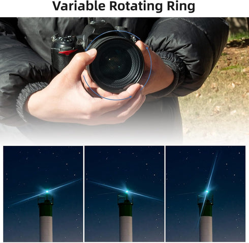 49mm Blue Streak Effect Filter, Premium Optical Glass 360 Rotatable Anamorphic Flare Special Effects Lens Filter