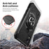 TJS Heavy Duty Phone Case for Cricket Icon 5 & AT&T Motivate 4, with Tempered Glass & Magnetic Kickstand (Black)