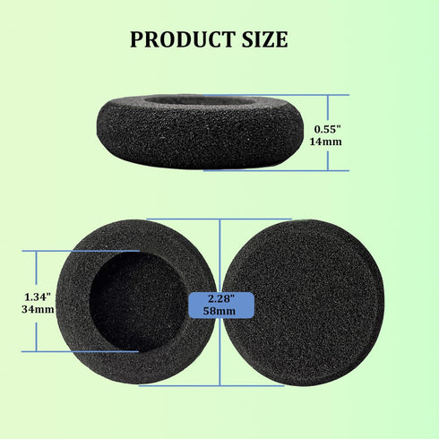 Ear Cushions for Jabra Headset, Foam Replacement Ear Pads Compatible with Jabra Biz 1500 1900 2300 2400 (4 Pack)