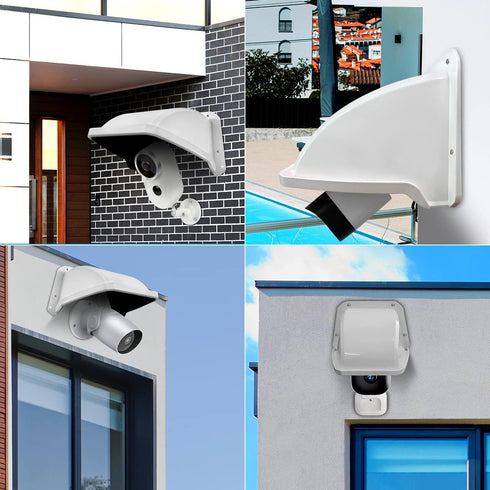 Universal Security Camera Sun Rain Cover Shield for Dome/Bullet Outdoor Camera, Protective Roof (White)